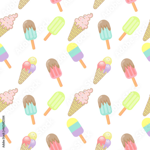 Ice cream seamless pattern Vector illustration.cute pattern.