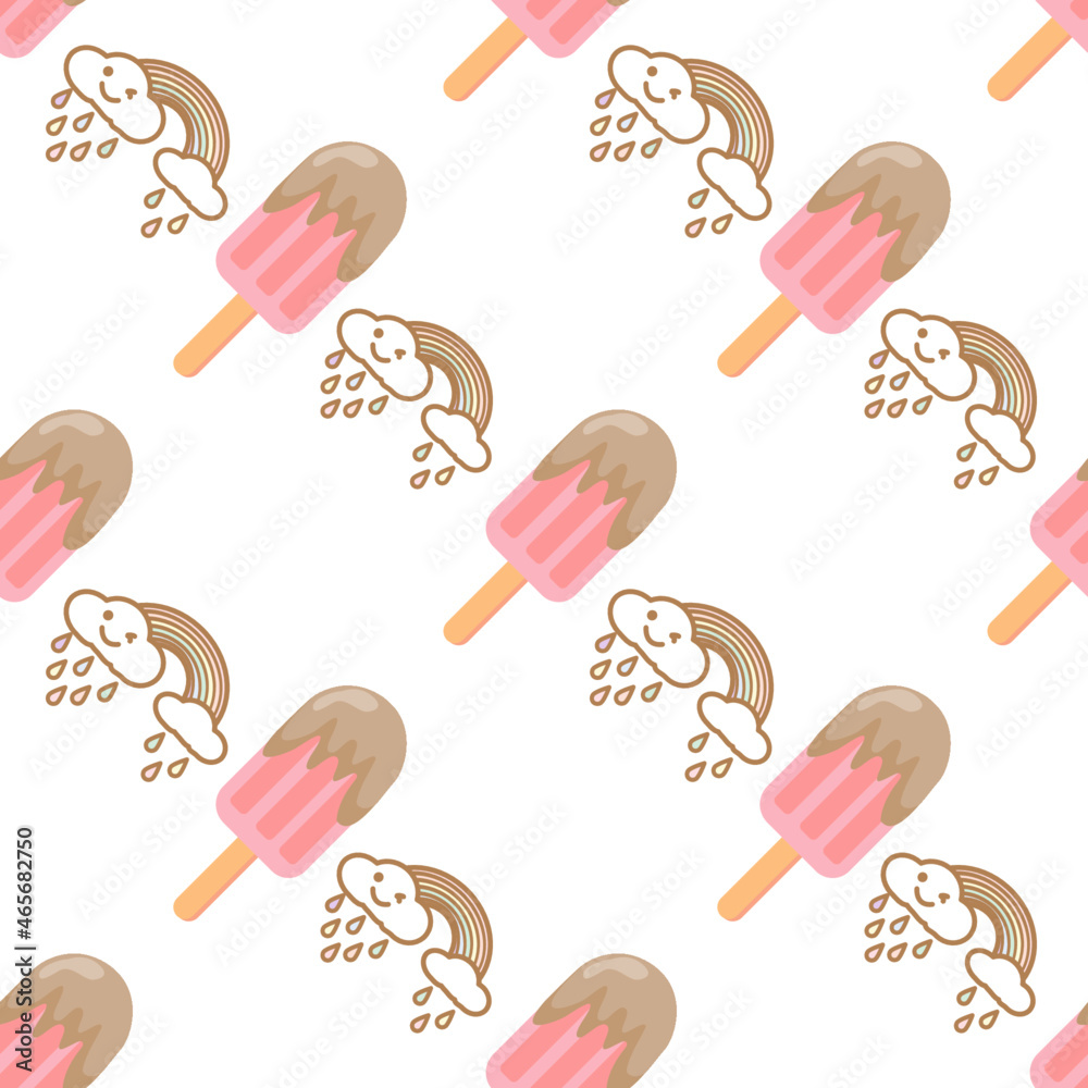 Ice cream seamless pattern Vector illustration.cute pattern. Ice cream seamless pattern Vector illustration.cute pattern.