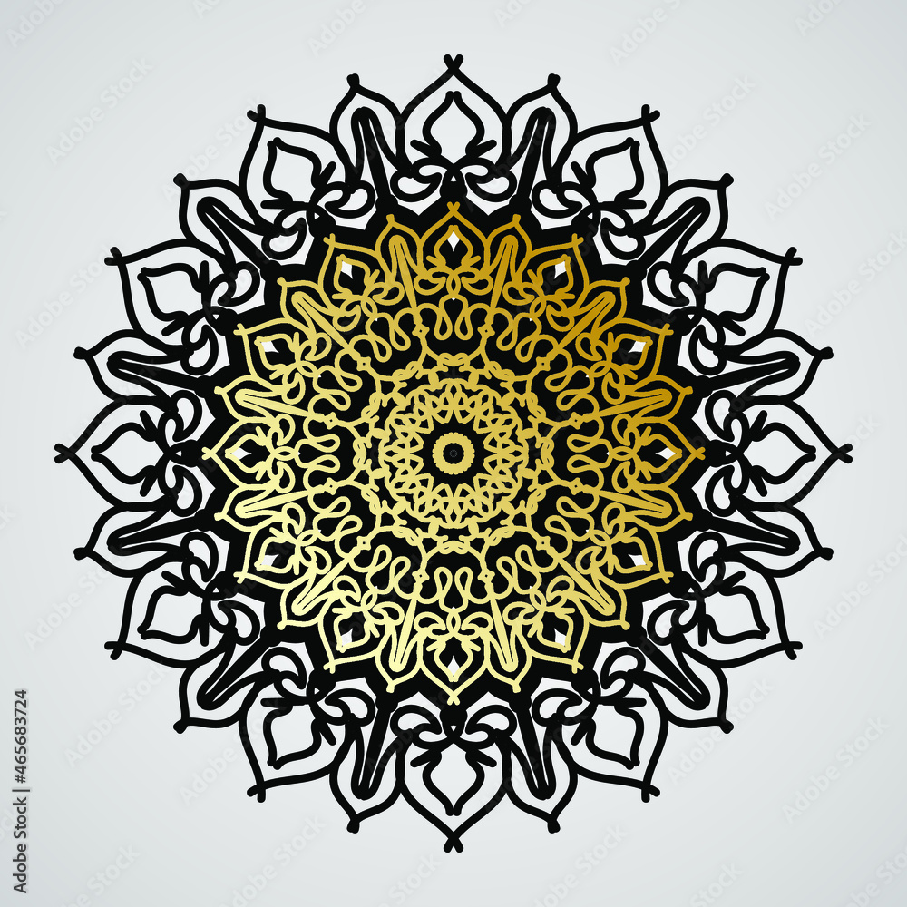 Luxury Mandala Gold Ornament In Arabesque Islamic Style For Invitation And Wedding Luxury Mandala Gold Ornament