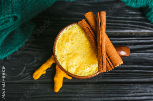 Cup of healthy turmeric lat...