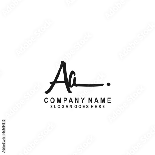 Initial letter AA Signature handwriting Logo Vector	