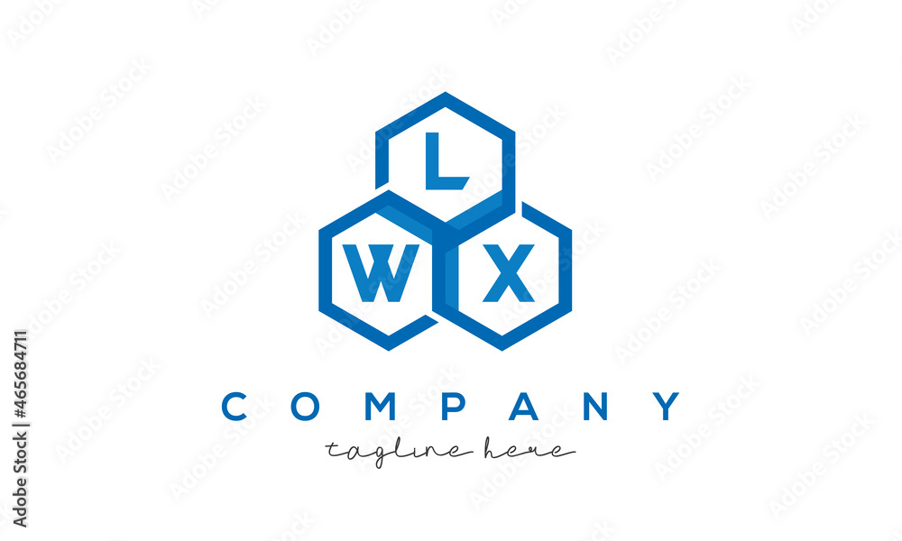 LWX letters design logo with three polygon hexagon logo vector template LWX letters design logo with three polygon hexagon logo vector template