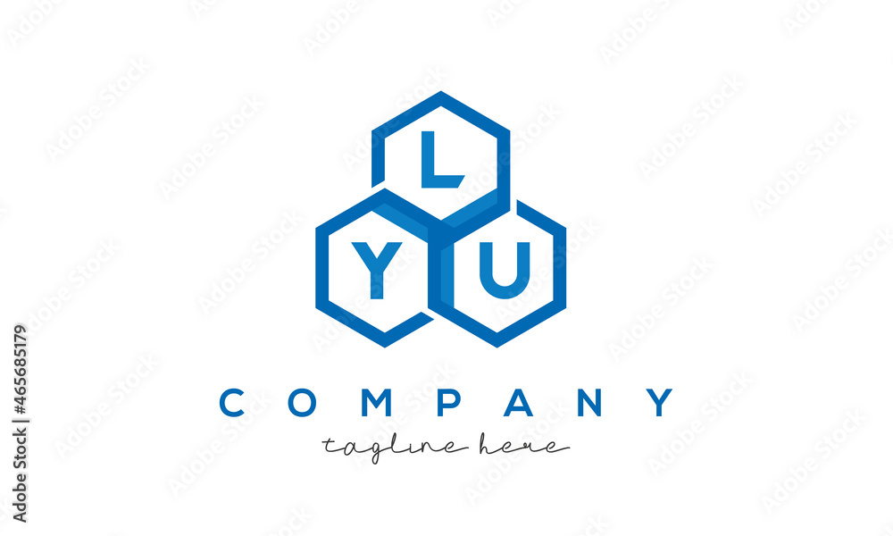 LYU letters design logo with three polygon hexagon logo vector template LYU letters design logo with three polygon hexagon logo vector template