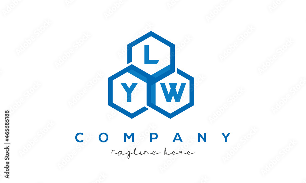 LYW letters design logo with three polygon hexagon logo vector template LYW letters design logo with three polygon hexagon logo vector template