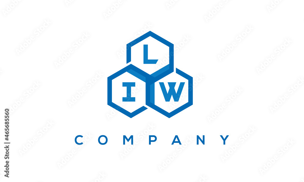 LIW letters design logo with three polygon hexagon logo vector template LIW letters design logo with three polygon hexagon logo vector template