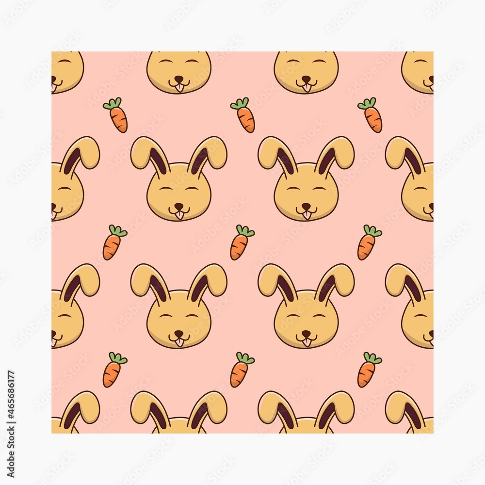 bunny and carrots Seamless Pattern Background. bunny and carrots Seamless Pattern Background.