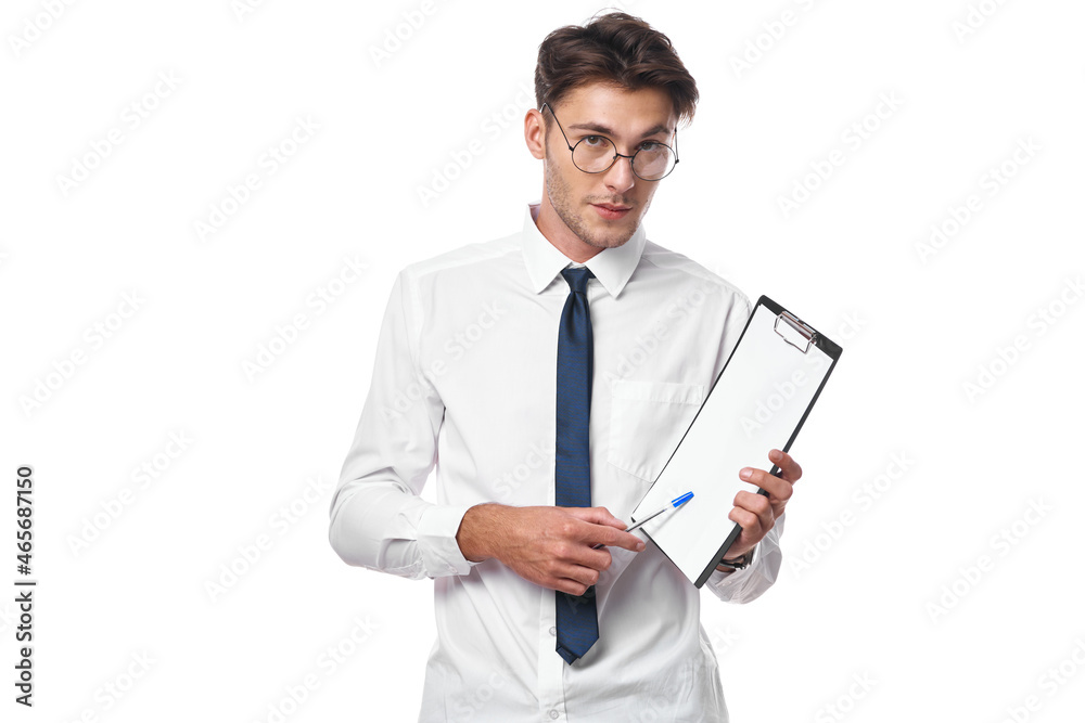 man in white shirt with tie office emotions studio lifestyle man in white shirt with tie office emotions studio lifestyle