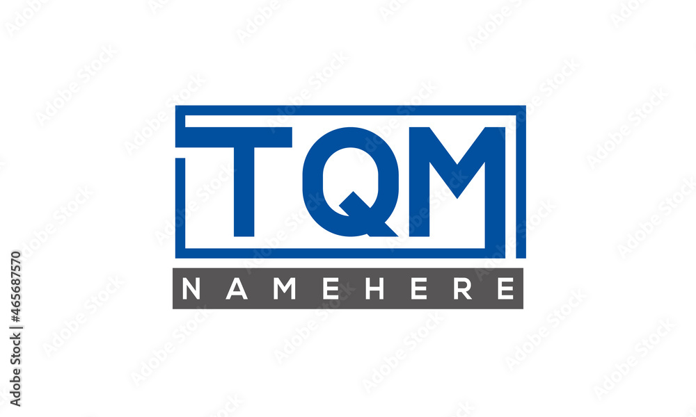 TQM Letters Logo With Rectangle Logo Vector TQM Letters Logo With Rectangle Logo Vector