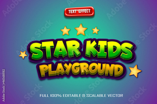 text effect star kids playground vector