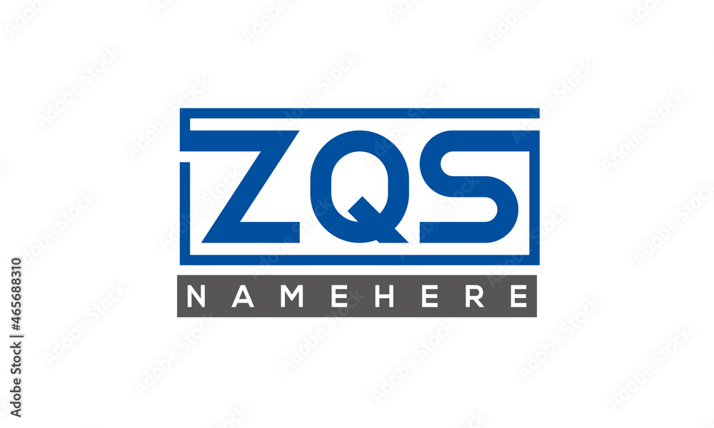 ZQS Letters Logo With Rectangle Logo Vector ZQS Letters Logo With Rectangle Logo Vector