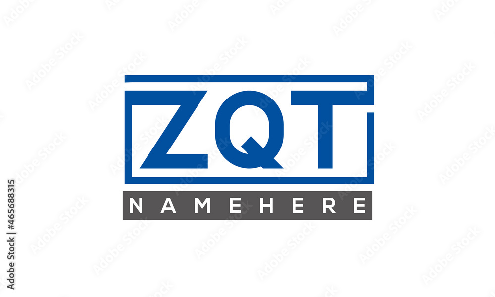 ZQT Letters Logo With Rectangle Logo Vector ZQT Letters Logo With Rectangle Logo Vector