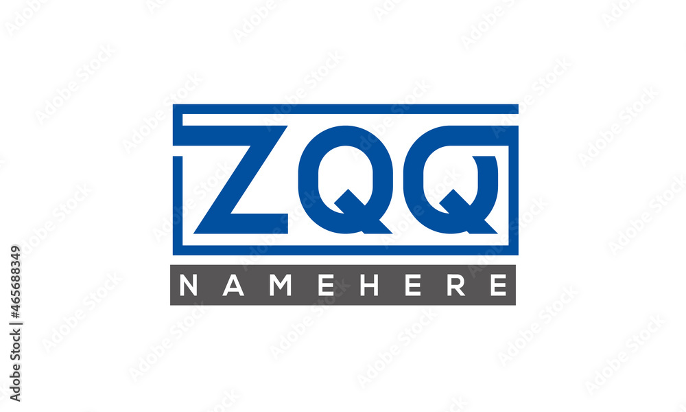 ZQQ Letters Logo With Rectangle Logo Vector ZQQ Letters Logo With Rectangle Logo Vector