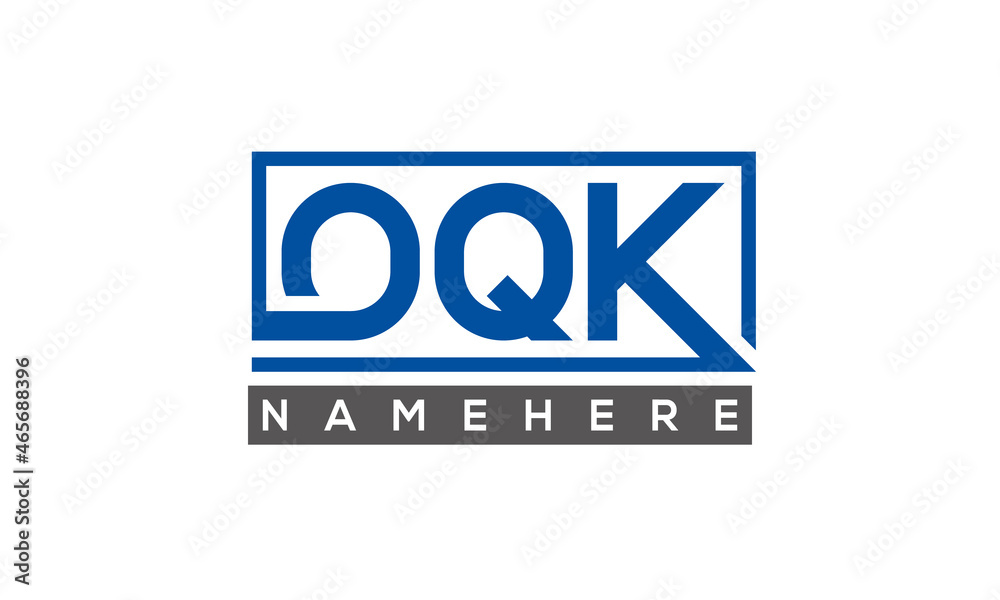 OQK Letters Logo With Rectangle Logo Vector OQK Letters Logo With Rectangle Logo Vector