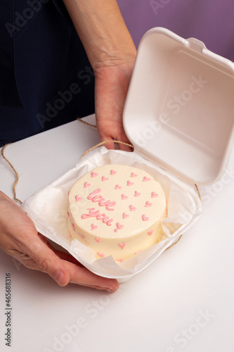 Bento cake with inscription 