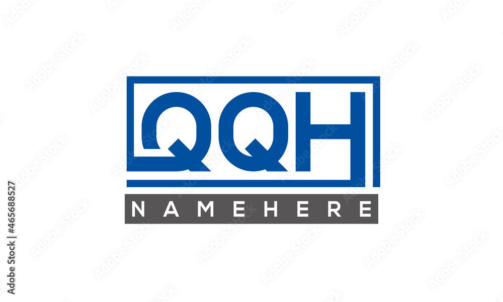 QQH Letters Logo With Rectangle Logo Vector QQH Letters Logo With Rectangle Logo Vector