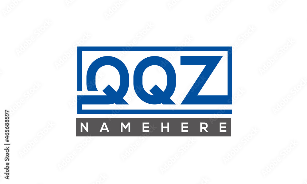 QQZ Letters Logo With Rectangle Logo Vector QQZ Letters Logo With Rectangle Logo Vector