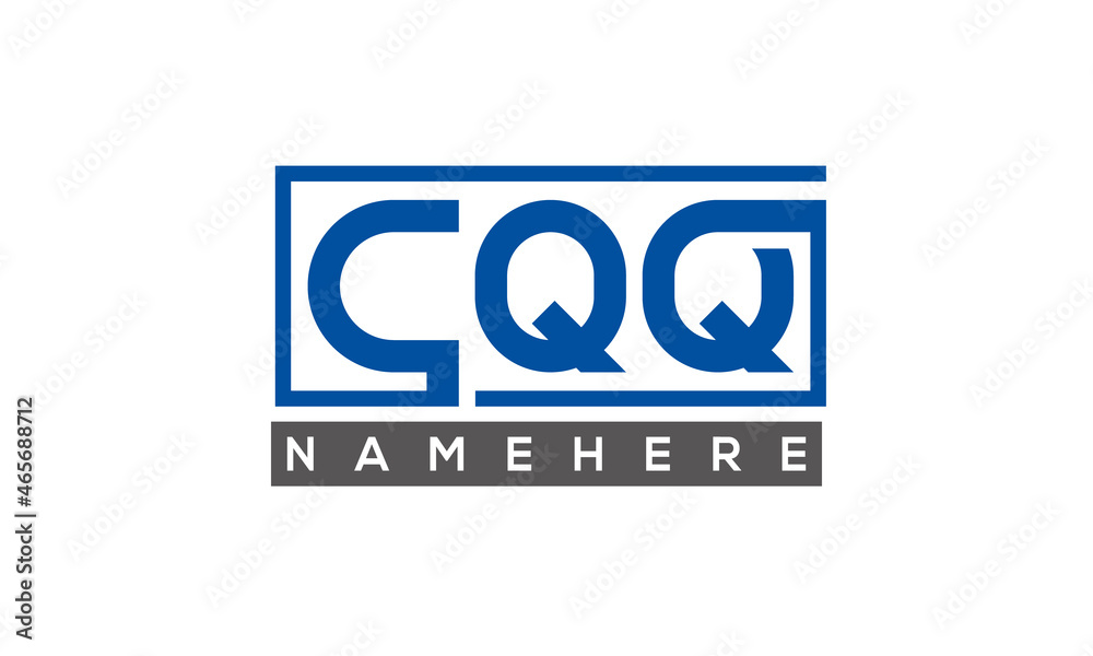 CQQ Letters Logo With Rectangle Logo Vector CQQ Letters Logo With Rectangle Logo Vector