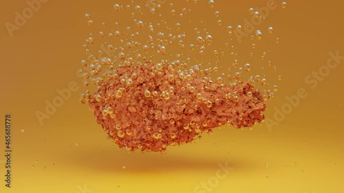 chicken wing fried in hot oil loop 4K