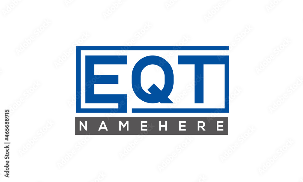 EQT Letters Logo With Rectangle Logo Vector EQT Letters Logo With Rectangle Logo Vector