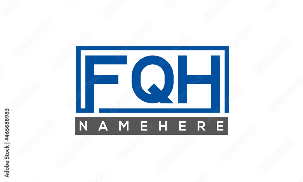 FQH Letters Logo With Rectangle Logo Vector FQH Letters Logo With Rectangle Logo Vector