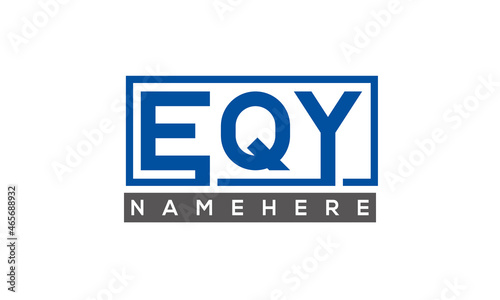 EQY Letters Logo With Rectangle Logo Vector