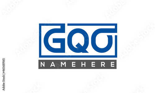 GQO Letters Logo With Rectangle Logo Vector