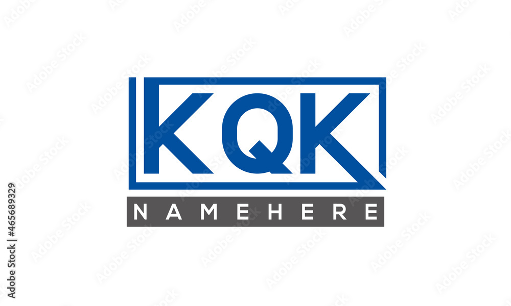 KQK Letters Logo With Rectangle Logo Vector KQK Letters Logo With Rectangle Logo Vector