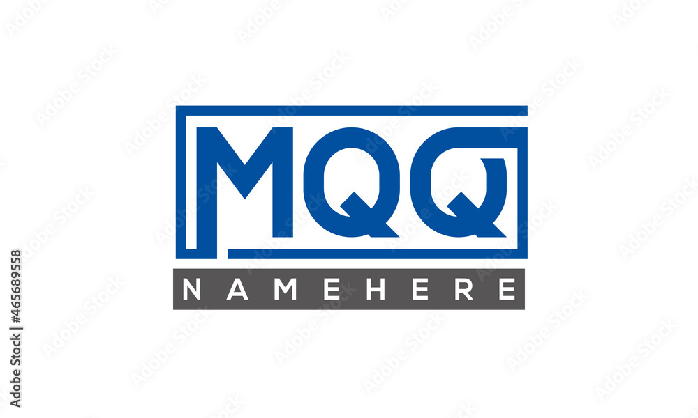 MQQ Letters Logo With Rectangle Logo Vector MQQ Letters Logo With Rectangle Logo Vector