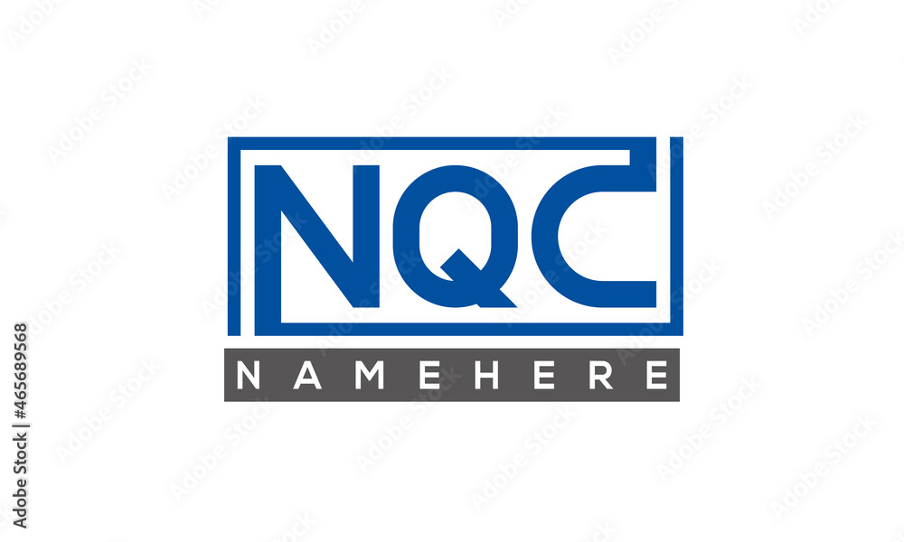 NQC Letters Logo With Rectangle Logo Vector NQC Letters Logo With Rectangle Logo Vector