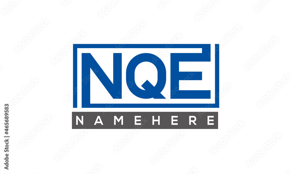 NQE Letters Logo With Rectangle Logo Vector NQE Letters Logo With Rectangle Logo Vector