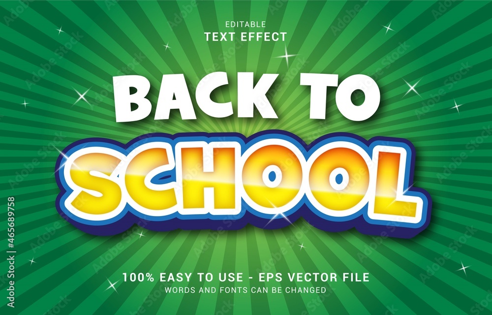 editable text effect, Back to School style