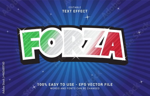 editable text effect, Forza Italy style photo