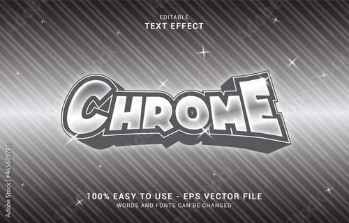 editable text effect, Shine Chrome style