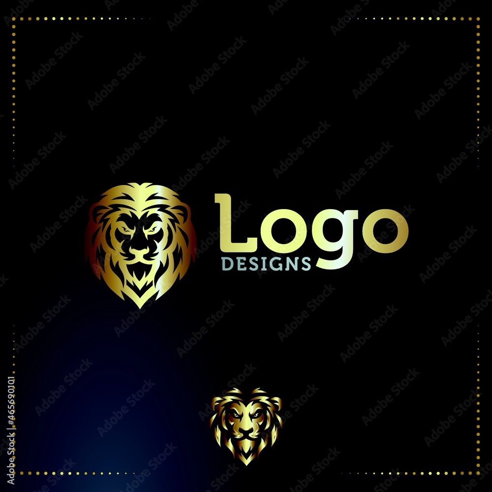 business lion logo gold - business logo design vector