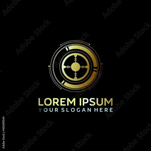 abstract business technology logo design vector
