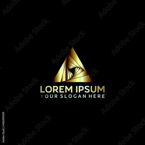 abstract triangle business logo design vector