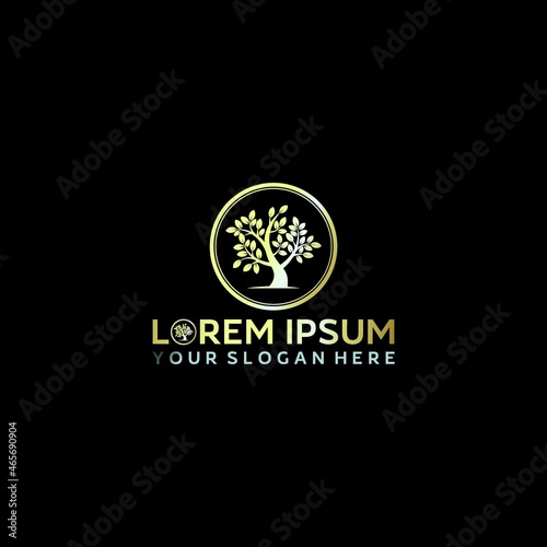 business tree nature logo design vector