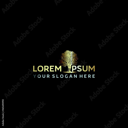 business tree nature logo design vector
