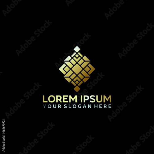 abstract business technology logo design vector