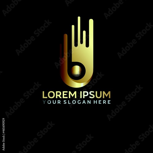B letter abstract down business logo design vector