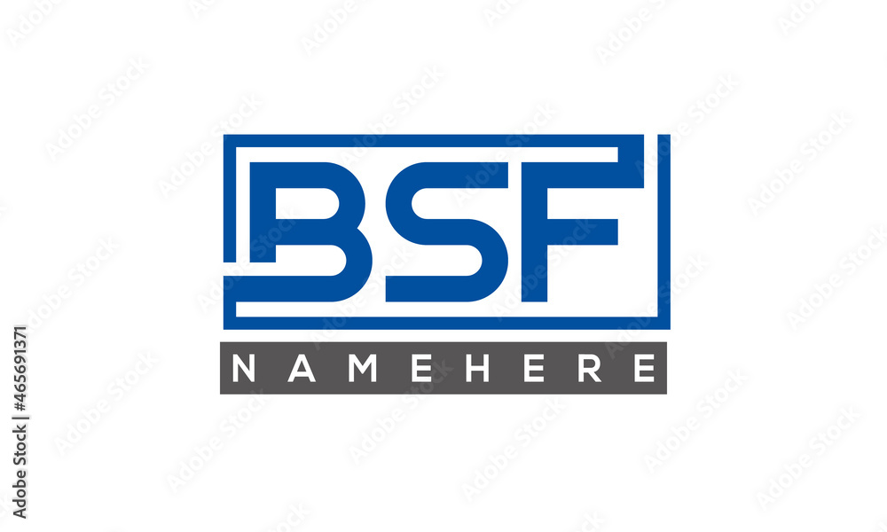 BSF Letters Logo With Rectangle Logo Vector BSF Letters Logo With Rectangle Logo Vector