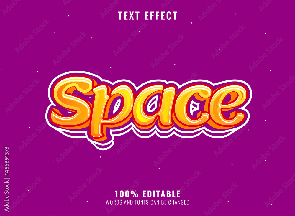 modern 3d youth space text font effect
