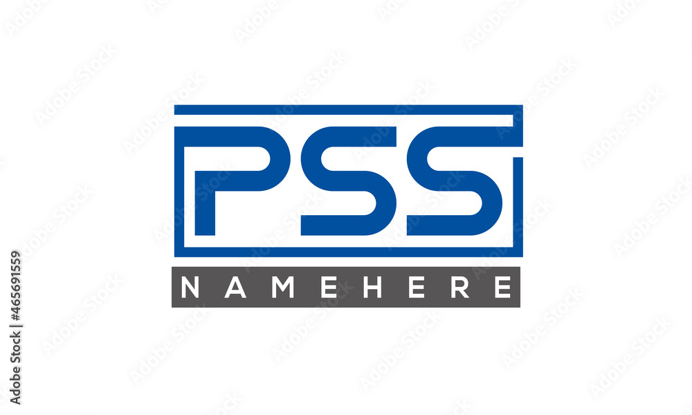 PSS Letters Logo With Rectangle Logo Vector PSS Letters Logo With Rectangle Logo Vector