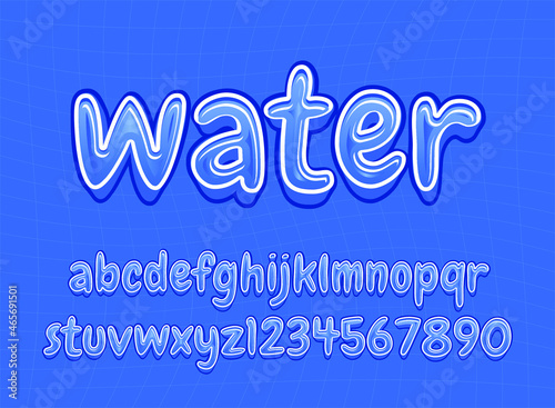 modern blue water fun text font effect