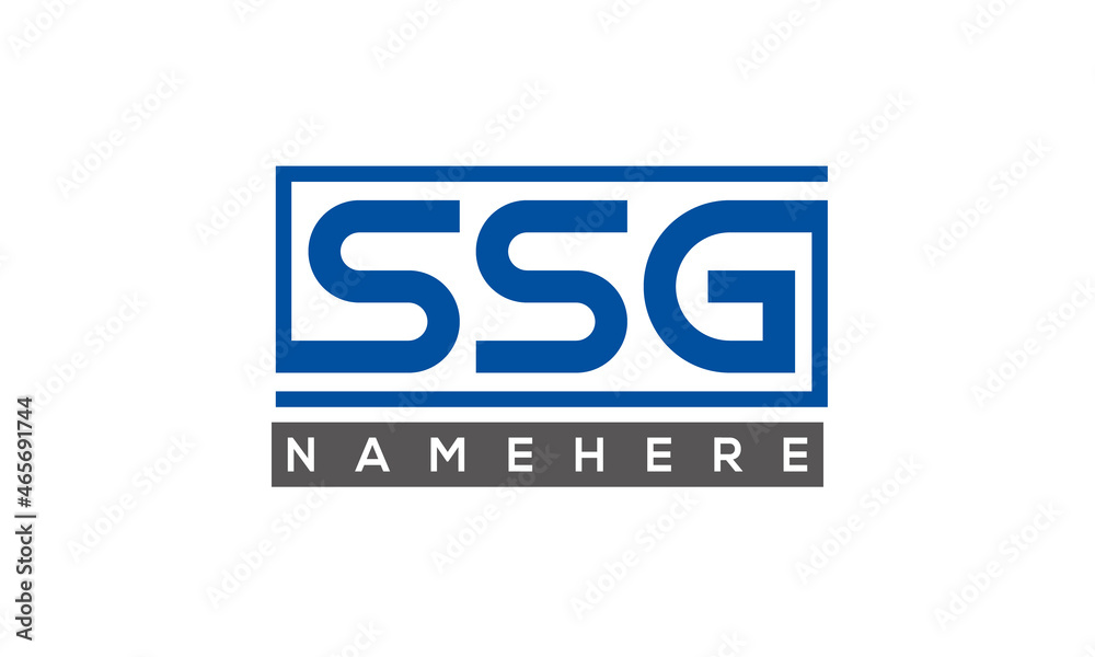 SSG Letters Logo With Rectangle Logo Vector SSG Letters Logo With Rectangle Logo Vector