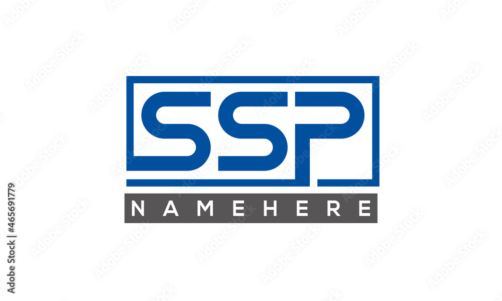 SSP Letters Logo With Rectangle Logo Vector SSP Letters Logo With Rectangle Logo Vector