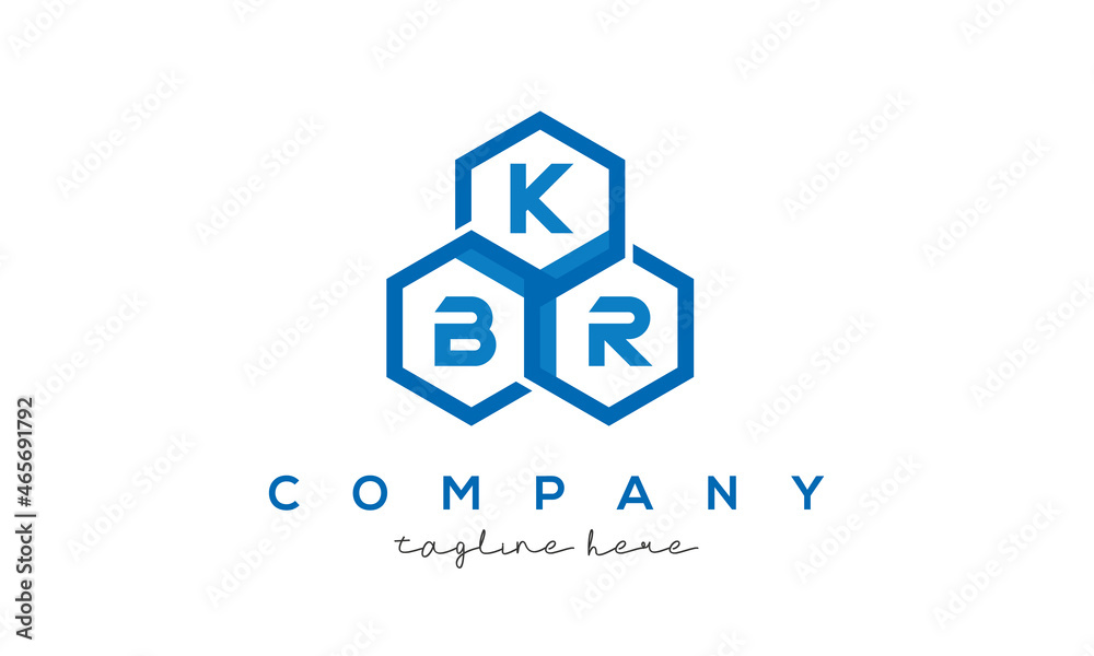 KBR letters design logo with three polygon hexagon logo vector template KBR letters design logo with three polygon hexagon logo vector template
