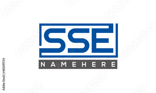 SSE Letters Logo With Rectangle Logo Vector photo