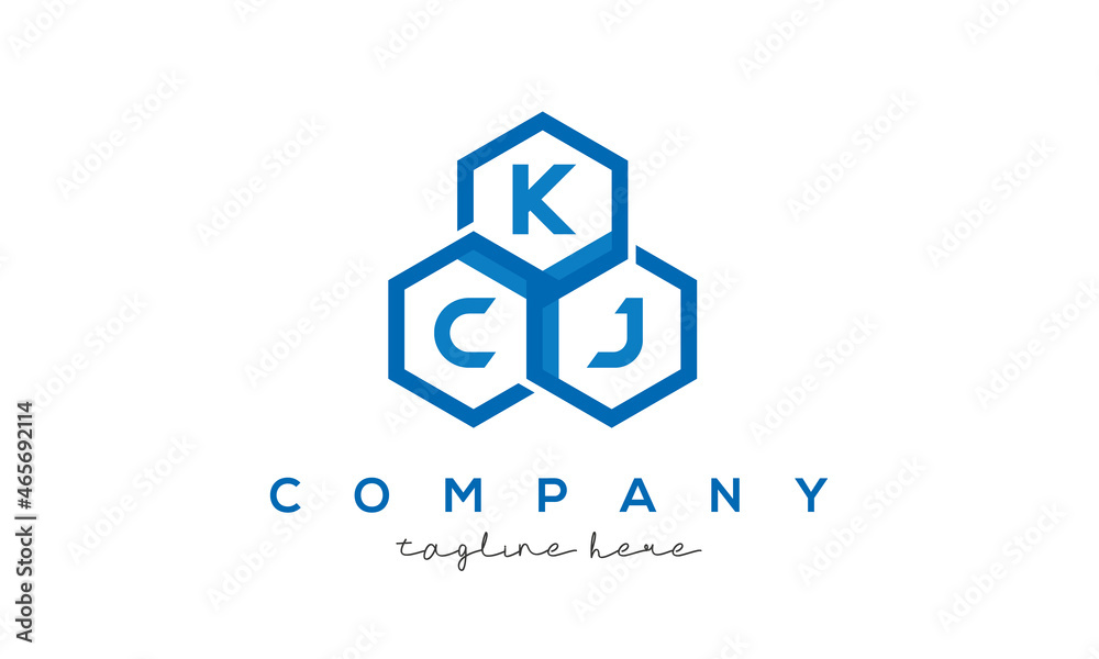 KCJ letters design logo with three polygon hexagon logo vector template KCJ letters design logo with three polygon hexagon logo vector template