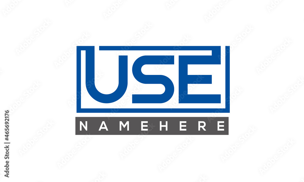 USE Letters Logo With Rectangle Logo Vector USE Letters Logo With Rectangle Logo Vector